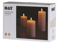 LED-kubbelys m/flamme 3 stk.